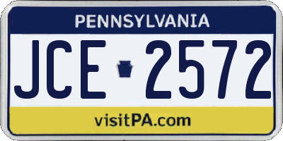 PA license plate JCE2572