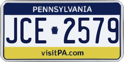 PA license plate JCE2579