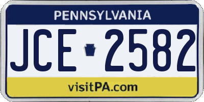 PA license plate JCE2582