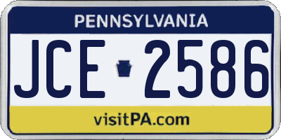 PA license plate JCE2586