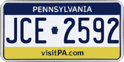 PA license plate JCE2592