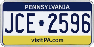 PA license plate JCE2596