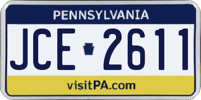 PA license plate JCE2611