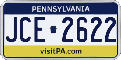 PA license plate JCE2622