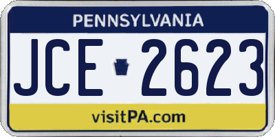 PA license plate JCE2623