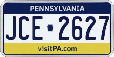 PA license plate JCE2627