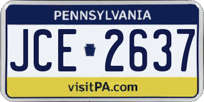 PA license plate JCE2637
