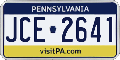 PA license plate JCE2641