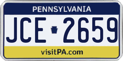 PA license plate JCE2659