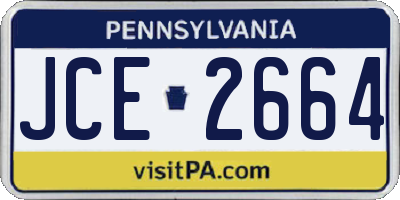 PA license plate JCE2664