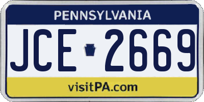 PA license plate JCE2669