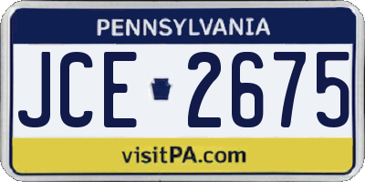 PA license plate JCE2675