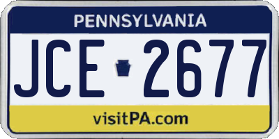 PA license plate JCE2677
