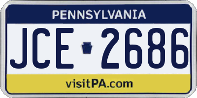 PA license plate JCE2686