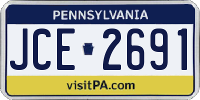 PA license plate JCE2691