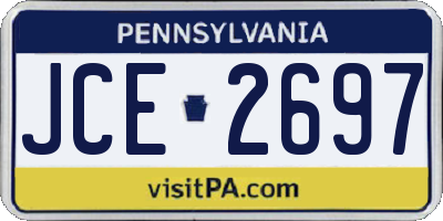 PA license plate JCE2697