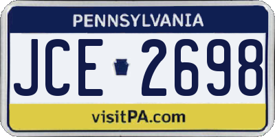 PA license plate JCE2698