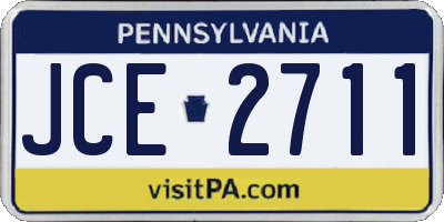 PA license plate JCE2711