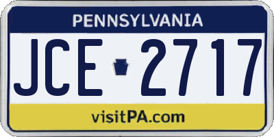 PA license plate JCE2717