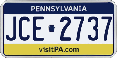 PA license plate JCE2737