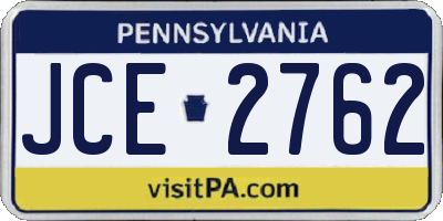 PA license plate JCE2762