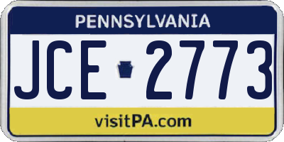 PA license plate JCE2773