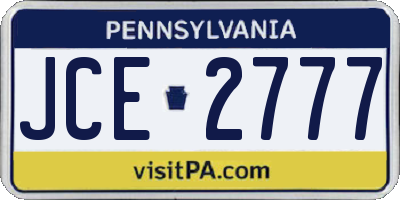 PA license plate JCE2777