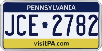 PA license plate JCE2782