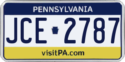 PA license plate JCE2787