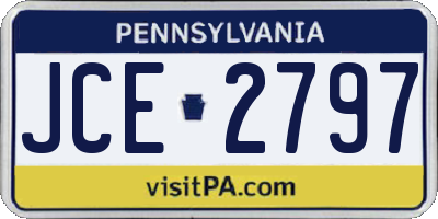 PA license plate JCE2797