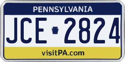 PA license plate JCE2824