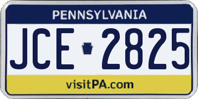 PA license plate JCE2825