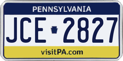 PA license plate JCE2827