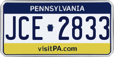 PA license plate JCE2833