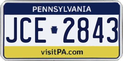 PA license plate JCE2843