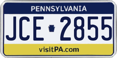 PA license plate JCE2855
