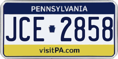 PA license plate JCE2858