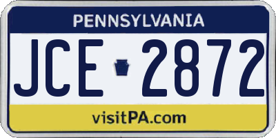 PA license plate JCE2872