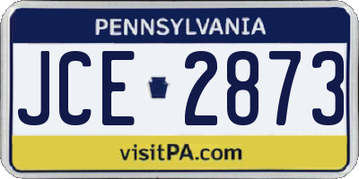 PA license plate JCE2873
