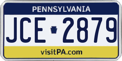 PA license plate JCE2879