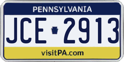 PA license plate JCE2913