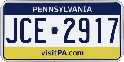 PA license plate JCE2917