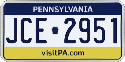 PA license plate JCE2951