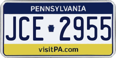 PA license plate JCE2955
