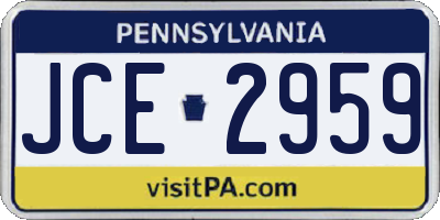 PA license plate JCE2959