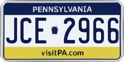 PA license plate JCE2966