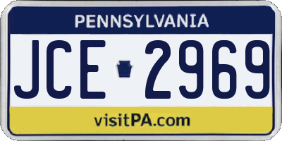 PA license plate JCE2969