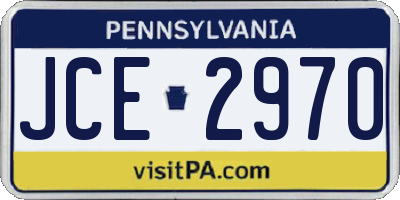 PA license plate JCE2970