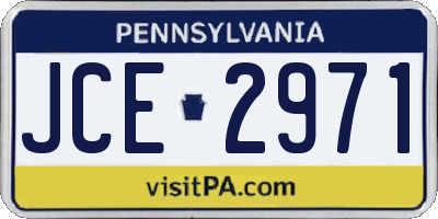 PA license plate JCE2971