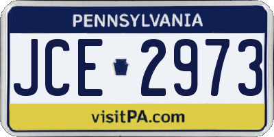 PA license plate JCE2973